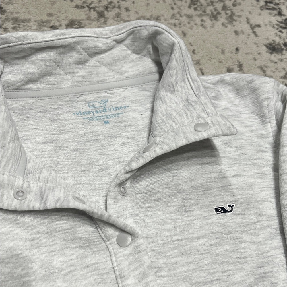 Vineyard Vines Light Gray Snap Pullover - image 2